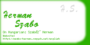 herman szabo business card